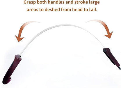 BOTH WINNERS Dual-Sided Shedding Blade with Stainless Steel Blade De-Shedding Tool for All Dog Coat Types- Soft Touch Grip (Burgundy)