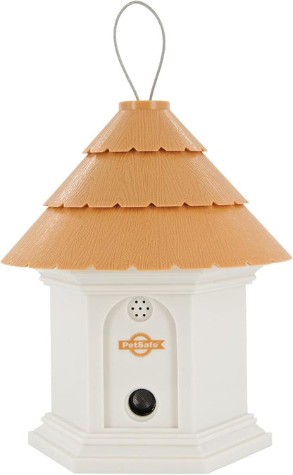 PetSafe Deluxe Outdoor Ultrasonic Bark Control - Elite No Barking Deterrent for All Dog Sizes - Up to 1/4 Acre (50 ft) Coverage - Weatherproof - Timer for Scheduled Activation - Bird House Design