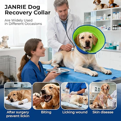 Soft Dog Cone Collar – Comfortable Cone for Dogs to Stop Licking After Surgery, Elizabethan Collar for Large Dogs, Adjustable Dog Donut Collar for Inflatable & Comfy Recovery (M)