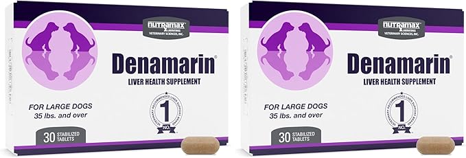 Nutramax Denamarin Liver Health Supplement for Large Dogs - with S-Adenosylmethionine (Same) and Silybin,30Count,(Pack of 2)