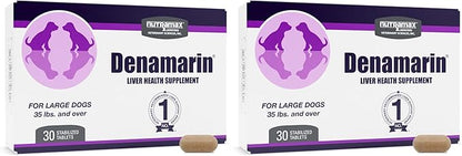 Nutramax Denamarin Liver Health Supplement for Large Dogs - with S-Adenosylmethionine (Same) and Silybin,30Count,(Pack of 2)