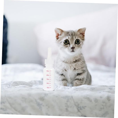 SUPVOX 3Pcs Small Baby Milk Bottle Set Plastic Nurser Bottles Scale Feeding for Kittens Puppies and Small Animals
