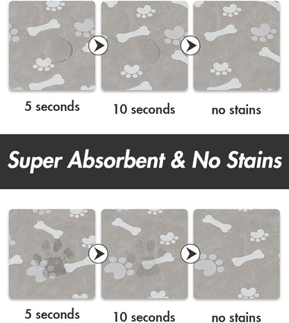MontVoo Dog Food Mat-Pet Feeding Mat for Food and Water-No Stains Quick Dry Dispenser Cat Bowl Mat for Messy Drinkers(12"X19" Grey)