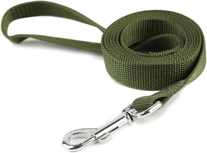 Nylon Dog Training Leash, Traction Rope, 4Ft /5 Foot /6 Feet Long, 5/8 inch 3/4 Inch 1 Inch Wide, for Small and Medium Dogs (1'' x 7 FT, Green)
