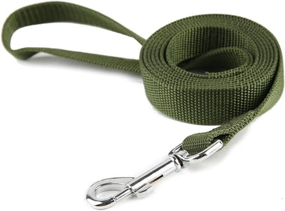 Nylon Dog Training Leash, Traction Rope, 4Ft /5 Foot /6 Feet Long, 5/8 inch 3/4 Inch 1 Inch Wide, for Small and Medium Dogs (3/4'' x 4 F, Green)
