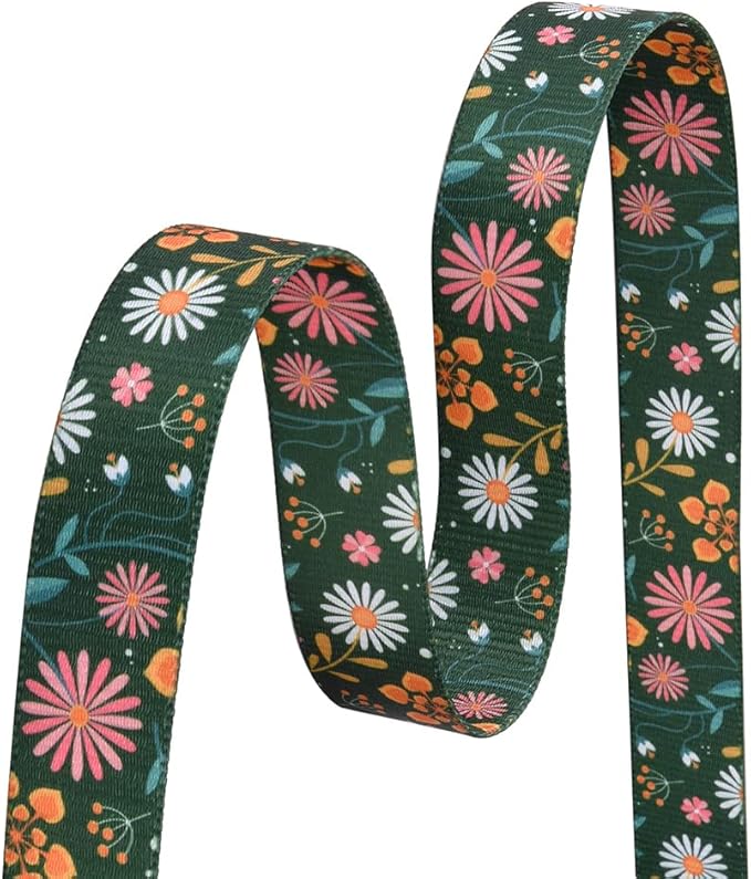 Mihqy Dog Collar and Leash Set with Bohemia Floral Tribal Geometric Patterns - Soft Ethnic Style Collar Adjustable for Small Medium Large Dogs(Dark Green Flower Set,S)