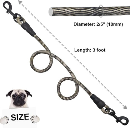 BTINESFUL 3FT Dog Tie Down, Nylon Rope Short Dog Tether Indoor Training Safety Vehicle Tether for Large Medium Strong Puppy