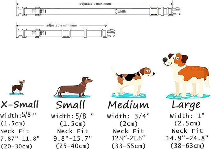 Mihqy Dog Collar with Bohemia Floral Tribal Geometric Patterns - Soft Ethnic Style Collar Adjustable for Small Medium Large Dogs(Floral Blue,S)