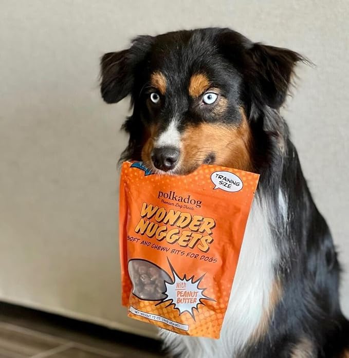 Polkadog Wonder Nuggets 3-Pack Dog Treats - Peanut Butter, Soft & Chewy, Limited Ingredient, Lean Protein & Omega-3 Rich Snacks for Dogs, Great for Training All Breeds, Made in USA - 10oz (3pk)