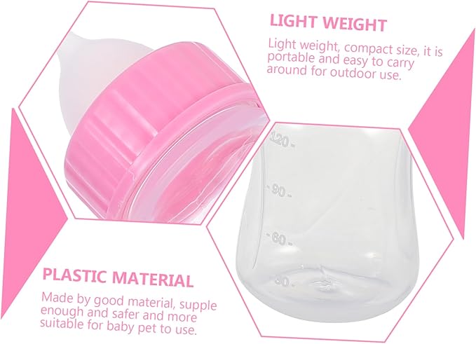2pcs Kitten Milk Bottle Cat Nursing Bottles for Small Pets Puppy Feeder Safe Material Compact Portable