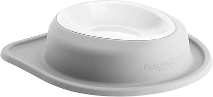 WeatherTech Single Low Pet Feeding System w/Plastic Dog/Cat Bowls - 64 oz (8 Cups) Light Grey (PSL6403LG)