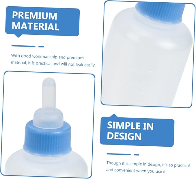 balacoo 6pcs Pet Nursing Bottles for Kittens and Puppies Easy Feeding Cat Milk Bottle for Newborn Animals Practical and Leak Design Blue