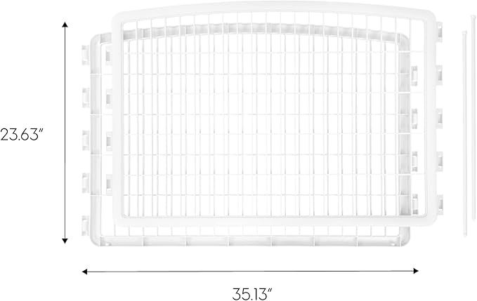 IRIS USA 24" 2-Panel Add-On Panels Pet Dog Puppy Playpen, Foldable, Customizable, White