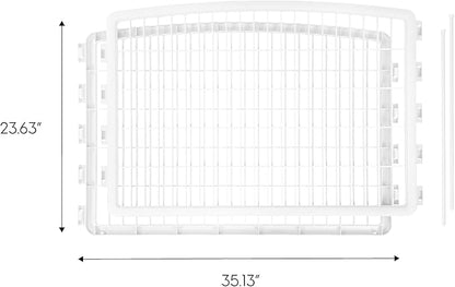 IRIS USA 24" 2-Panel Add-On Panels Pet Dog Puppy Playpen, Foldable, Customizable, White
