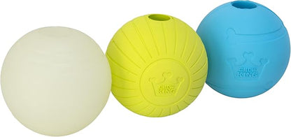 Chew King by Mammoth Glowing Fetch Ball, Dog Ball Toys, 3" Combo