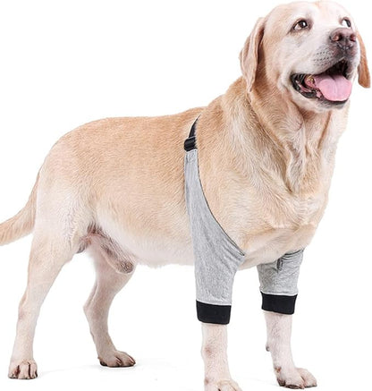 HDKUW Dog Elbow Protector for Calluses, Recovery Suit for Front Legs, Cone Collar Alternative to Stop Licking Wounds, Cover Sleeve for Small Medium Large Dogs (M)