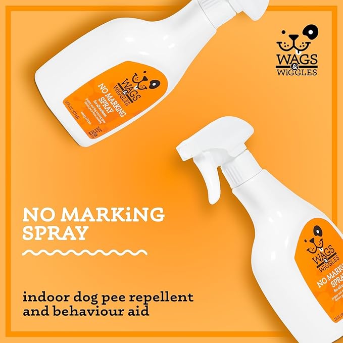 Wags & Wiggles No Marking Deterrent Training Spray for Dogs - Indoor Dog Pee Repellent & Behavior Aid, Anti Pee & Urine Deterrent, No More Marking, Ideal for Potty Training, 16 Fl Oz - 2 Pack