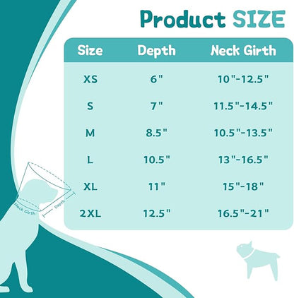 Dog Cone Collar After Surgery to Stop Licking, with Soft Waterproof Liner, Transparent PVC, for Large Medium Dogs, Elizabeth Neck Recovery Collar ALtermative(L)