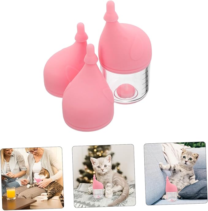 TOYANDONA Newborn Kitten Puppy Nursing Bottle Pet Feeder Soft Nipple Cat Milk Feeder Small Animal Bottle for Nursing