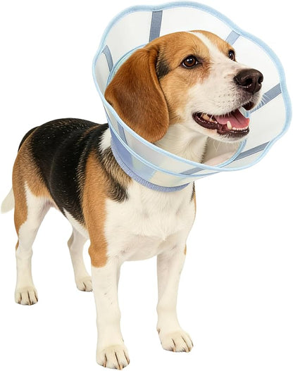 Touchdog Soft Dog Cone Collar,Waterproof & Foldable Elizabethan Collar for Dogs After Surgery, No Lick Recovery E-Collar, Comfortable Protective Cone Alternative for Small Medium Large Dogs (Blue, XS)