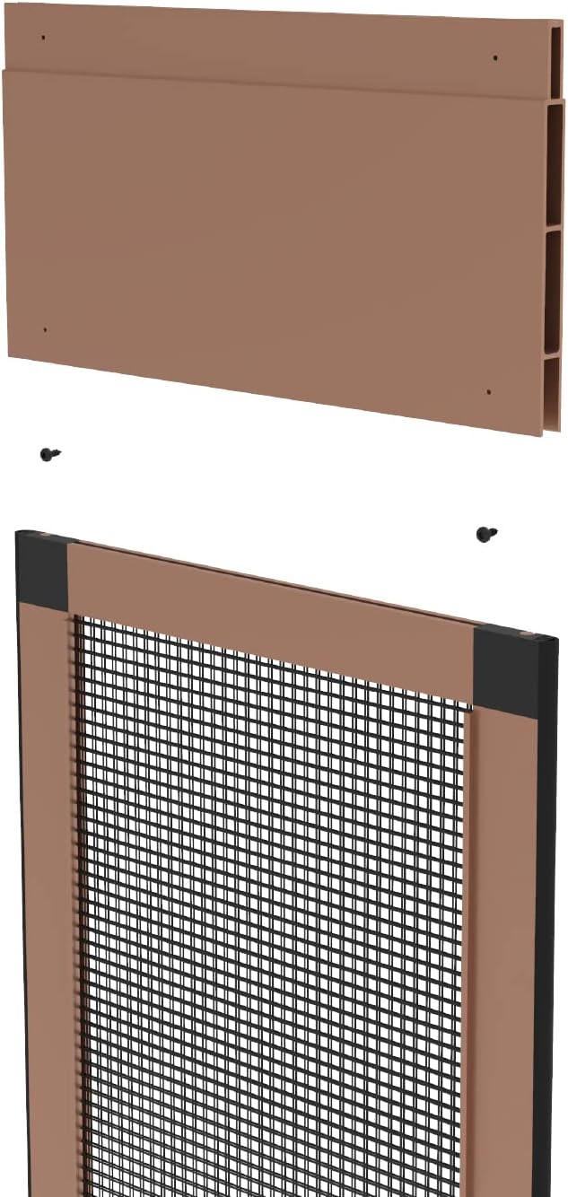 Hakuna Pets Patio Pet Door 3.9” Height Extension, Fits Screen Insert Panel for Medium Doors, Bronze