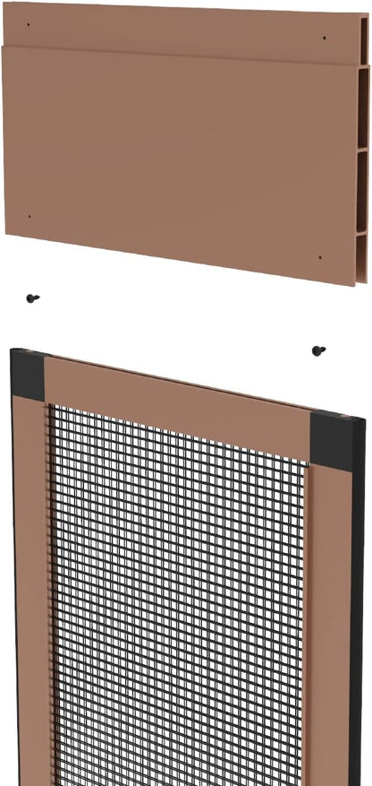 Hakuna Pets Patio Pet Door 3.9” Height Extension, Fits Screen Insert Panel for Medium Doors, Bronze