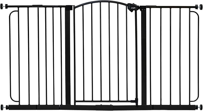 Regalo Safety 30.5-58" Extra Wide Arch Baby Gate with Door, Pressure Mount Walk Through Gate for Doorways & Bottom of Stairs, Babies, Toddlers & Pets, Tested & Safe, American Designed, American Owned