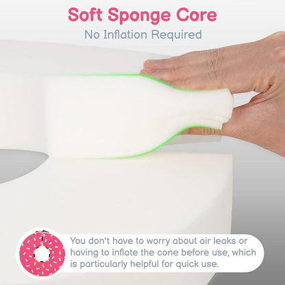 Sponge Dog Cone After Surgery, No Inflation Required Dog Donut Collar to Stop Licking, Inflatable Cone Alternatives for Large Pets, Soft Recovery Collar with Protective Shield (Donut, XXL)
