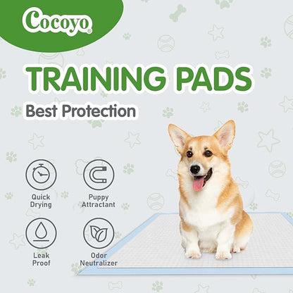 COCOYO Best Value Dog Training Pads | Dog Pee Pads | Super Absorbent Puppy Pads (17.5" x 23.5", 100 Count),Blue