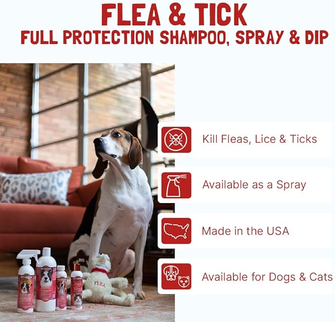 Bio-Groom Flea & Tick Dog Shampoo - Flea and Tick Prevention for Dogs, Cat Flea Treatment, Cruelty-Free, Made in USA, Natural Tick Repellent, Protein-Lanolin Shampoo - 32 fl oz 1-Pack
