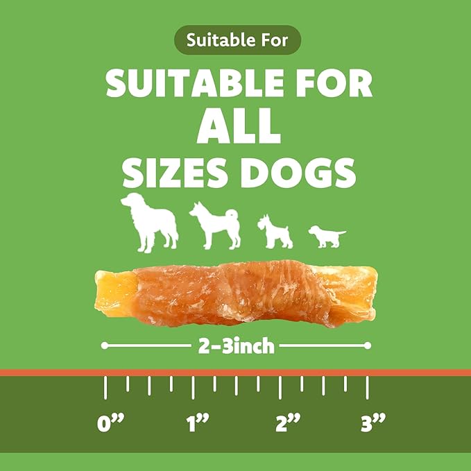 MON2SUN Chicken Wrapped Sweet Potato Dog Treats for All Breeds, Rawhide-Free Soft Chews for Training, No Artificial Colors, 10 oz