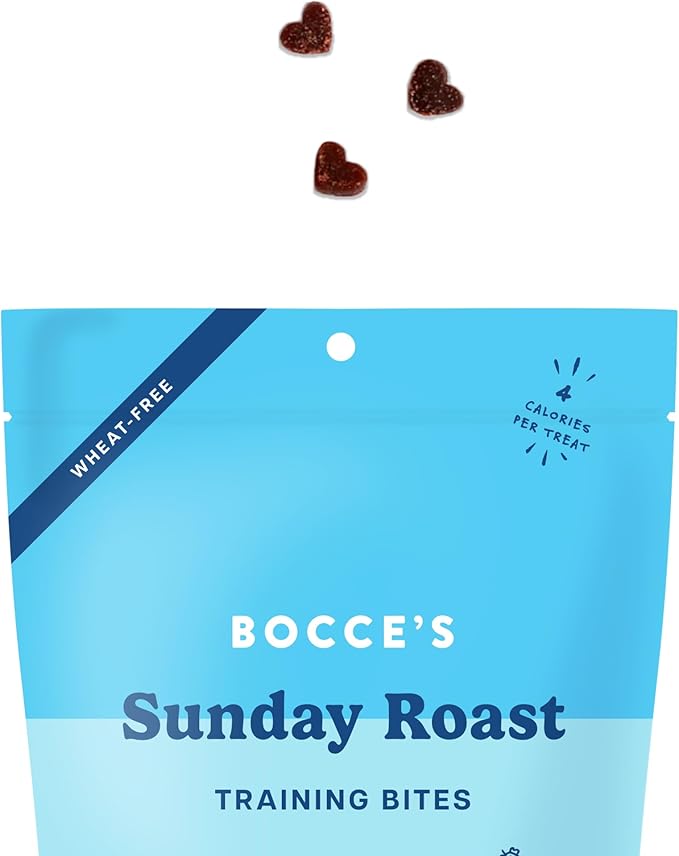 Bocce's Bakery Sunday Roast Training Treats for Dogs – Natural, Low-Calorie, Wheat-Free Training Bites Made with Real Ingredients and Baked in The USA – Chicken & Pumpkin Recipe (2 Pack Bundle)