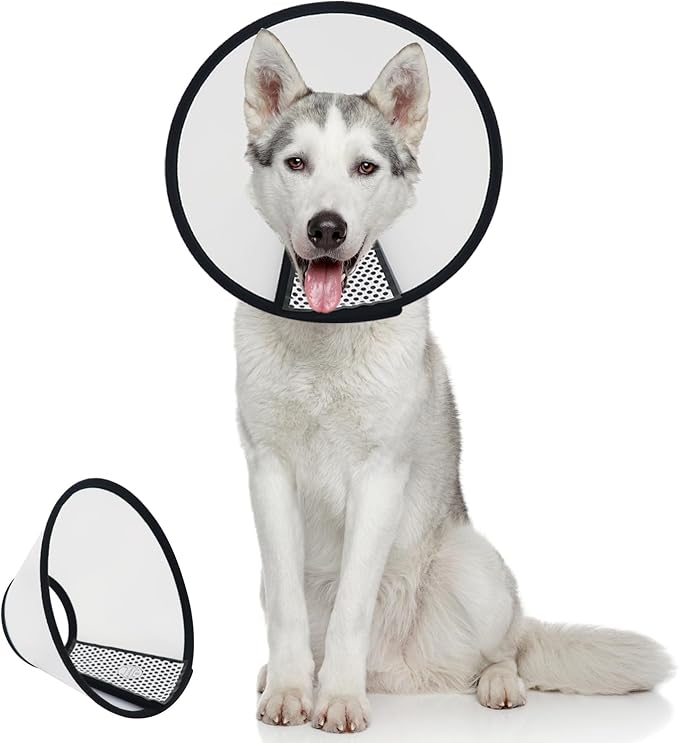 Dog Cone After Surgery, Adjustable Pet Recovery Collar for Dogs and Cats, Plastic Elizabethan Neck E-Collar Stop Licking Wounds (XXXL)