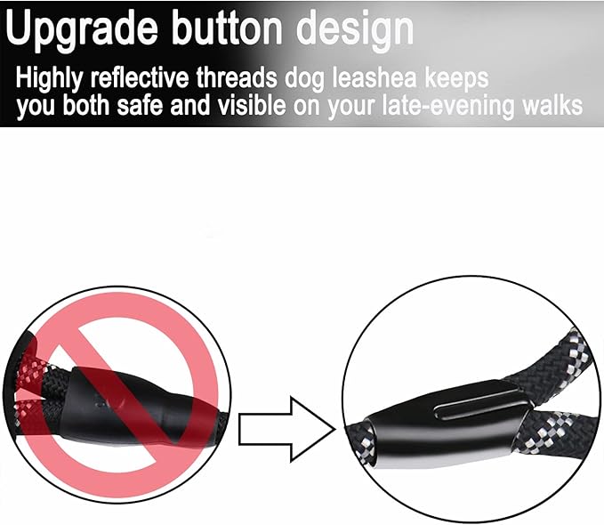 BOOEUDI Dog Leash, 5 FT Heavy Duty Dog Leashes, Durable Premium Quality Strong Training Rope Slip Leash with Comfortable Padded Handle and Highly Reflective Threads for Small Medium and Large Dogs