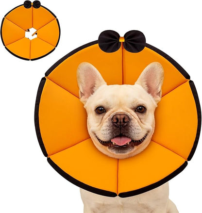 MAXFUT Soft Dog Cone Collar,Foam Cone for Dogs to Stop Licking After Surgery,Non Inflatable Dog Donut Cone (Orange, L)