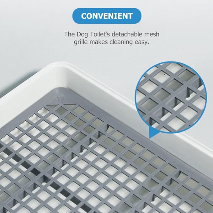POPETPOP Hamster Accessories 1 Set Dog Training Pads Pet Toilet Puppies Potty Mesh Grate Pee Pad Holder Portable Dog Litter Box for Small Medium Puppy White L Portable Toilet