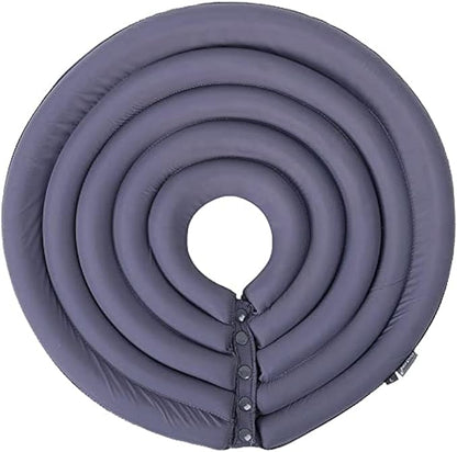 Dog Cone Collar, Inflatable Dog Neck Donut Collar Alternative After Surgery, Soft Protective Recovery Cone for Small Medium Large Dogs and Cats Puppies - Alternative Collar (Grey,L)