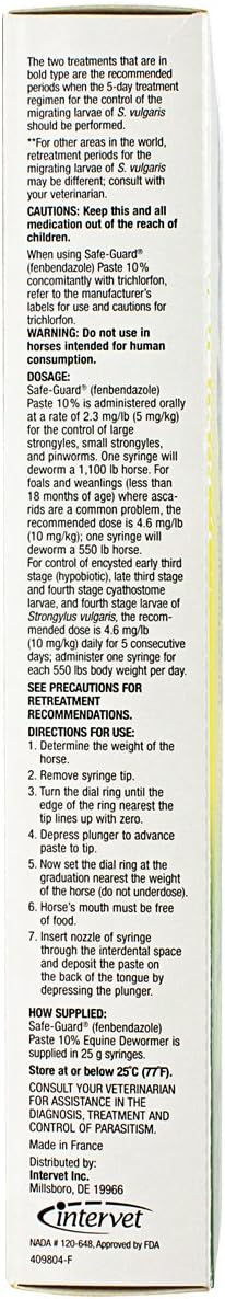 Merck Animal Health Safe Guard Equine Dewormer Paste