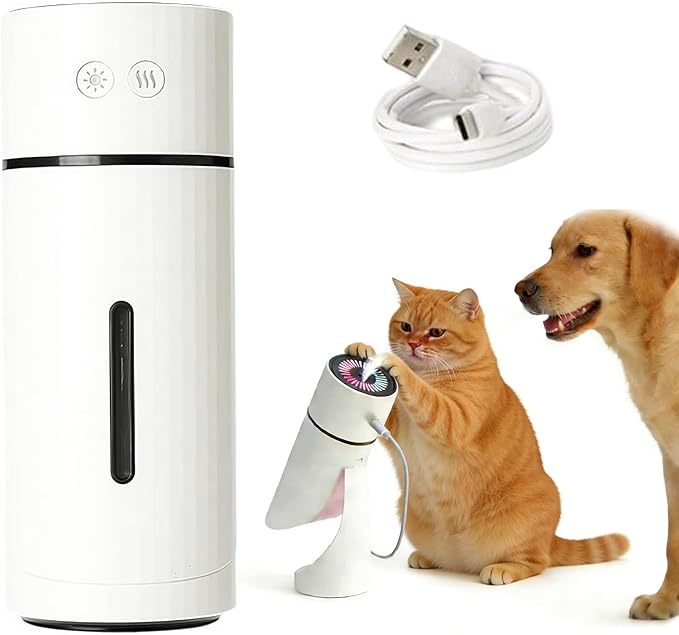 Dog Humidifier for Collapsed Trachea Small Dogs, Whisper-Quiet Cool Mist Humidifiers with 90 Degree Adjustable Nozzle, Pet-Safe Personal Humidifier for Crates, Bedrooms and Dog Kennel