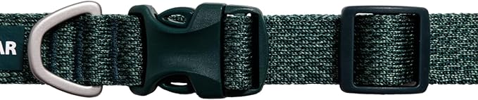 Ruffwear, Front Range Flex Dog Collar, Soft Engineered Knit for Everyday Walks, Lightweight Adjustable with Aluminum V-Ring, Integrated ID Tag Silencer, Quick Release Buckle, Deep Teal, 11"-14"