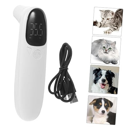 Generic Rechargeable Non Contact Pet Thermometer with LED Screen Fast Accurate Ear Temperature Measurement for Cats and Dogs Lightweight Portable Veterinary Thermometer for Travel and Home