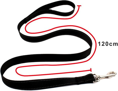 Oxford Cloth Dog Harness Leash Set for Large Medium Small Dogs Adjustable Reflective Harness for Dog(Black,-L)