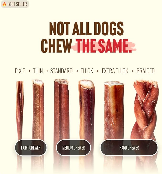 Natural Farm Odor Free Jumbo Bully Sticks (12 Inch, 5 Pack), Extra-Thick Chews for Dogs, Fully Digestible 100% Beef Treats, Supports Dental Health, Keep Your Dog Busy with 50% Longer Lasting Chews…