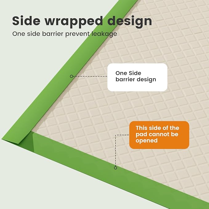 Gardner Pet Dog Pee Pads Extra Large 27.6"x33.5", XL Thicker ECO Green Disposable XLarge Puppy Training Pads Super Absorbent Full Edge-Wrapping Pad for Dogs, Puppies, Doggie, Cats, Rabbits-(30 Count)