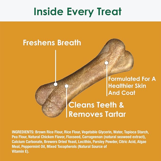 Bonies Natural Skin & Coat Formula Large-Sized Single Bone - Promote Silky Coat & Healthy Skin, Healthy Teeth & Fresh Breath, Low Calories - Chicken Flavor, [Large Dogs], 5 Bones