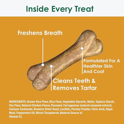 Bonies Natural Skin & Coat Formula Large-Sized Single Bone - Promote Silky Coat & Healthy Skin, Healthy Teeth & Fresh Breath, Low Calories - Chicken Flavor, [Large Dogs], 5 Bones