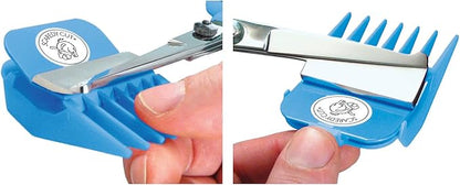 SCAREDY CUT Silent Pet Grooming Kit for Dogs, Cats and All Pet Grooming - A Quiet Alternative to Electric Clippers for Sensitive Pets (Right-Handed Blue)