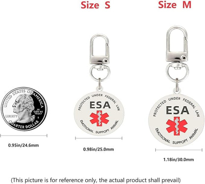 ESA Patch 2 pcs, ESA ID Tag Easily Attach to Dog Collar, Harness (Medium)