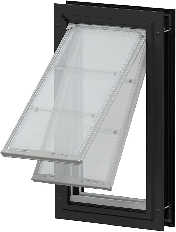 Endura Flap Double Flap Pet Door for Door Installations | Stylish for Interior & Exterior Doors | Durable Aluminum Frame & Weatherproof Dual-Layer Flap | Black, Small, Double Flap