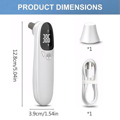 5x1.5 Cat Ear Thermometer for Pet Accurate 32-42.9℃ Digital USB Rechargeable Pet Thermometer for Dog, Cat, Pig, Sheep & More
